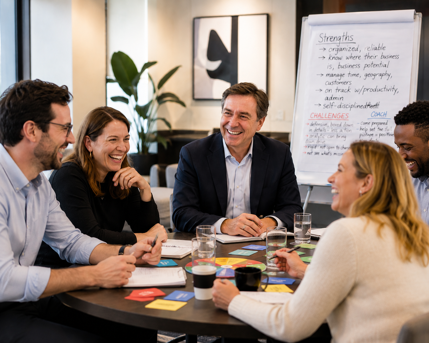 Clients sharing a joyful moment together